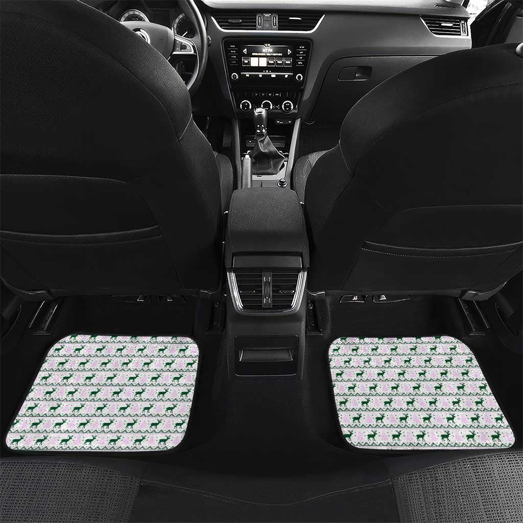 Trinidad and Tobago Christmas Car Mats Christmas Bird Santa and Reindeer Design - Wonder Print Shop