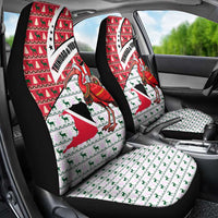 Trinidad and Tobago Christmas Car Seat Cover Christmas Bird Santa and Reindeer Design - Wonder Print Shop