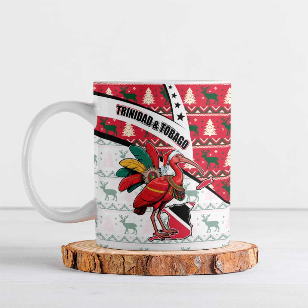 Trinidad and Tobago Christmas Ceramic Mug Christmas Bird Santa and Reindeer Design - Wonder Print Shop