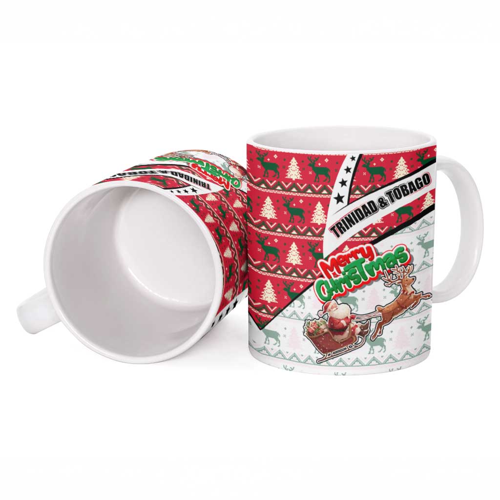 Trinidad and Tobago Christmas Ceramic Mug Christmas Bird Santa and Reindeer Design - Wonder Print Shop