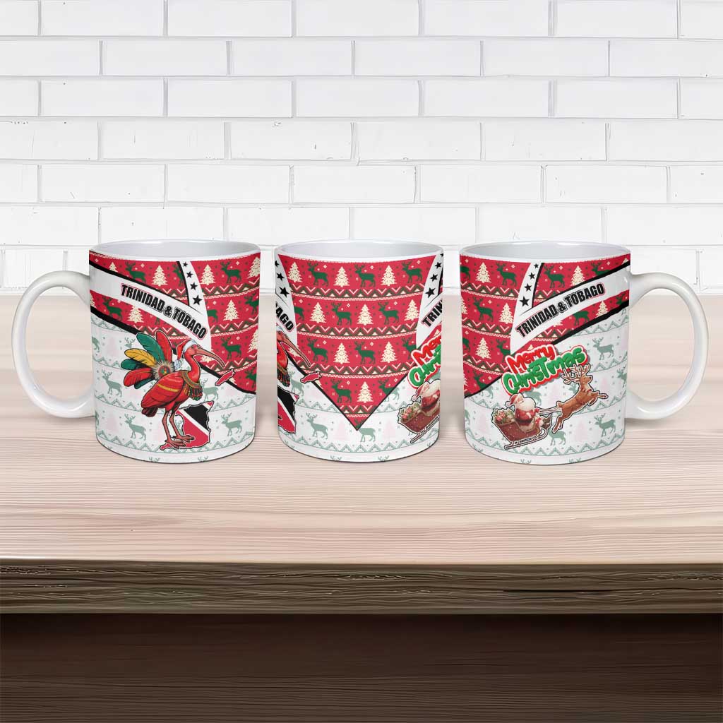 Trinidad and Tobago Christmas Ceramic Mug Christmas Bird Santa and Reindeer Design - Wonder Print Shop