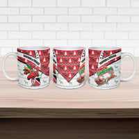 Trinidad and Tobago Christmas Ceramic Mug Christmas Bird Santa and Reindeer Design - Wonder Print Shop