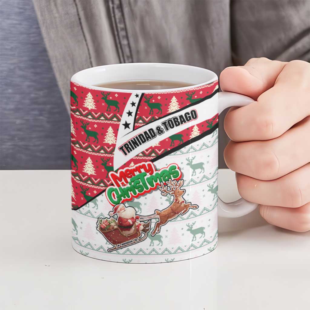Trinidad and Tobago Christmas Ceramic Mug Christmas Bird Santa and Reindeer Design - Wonder Print Shop