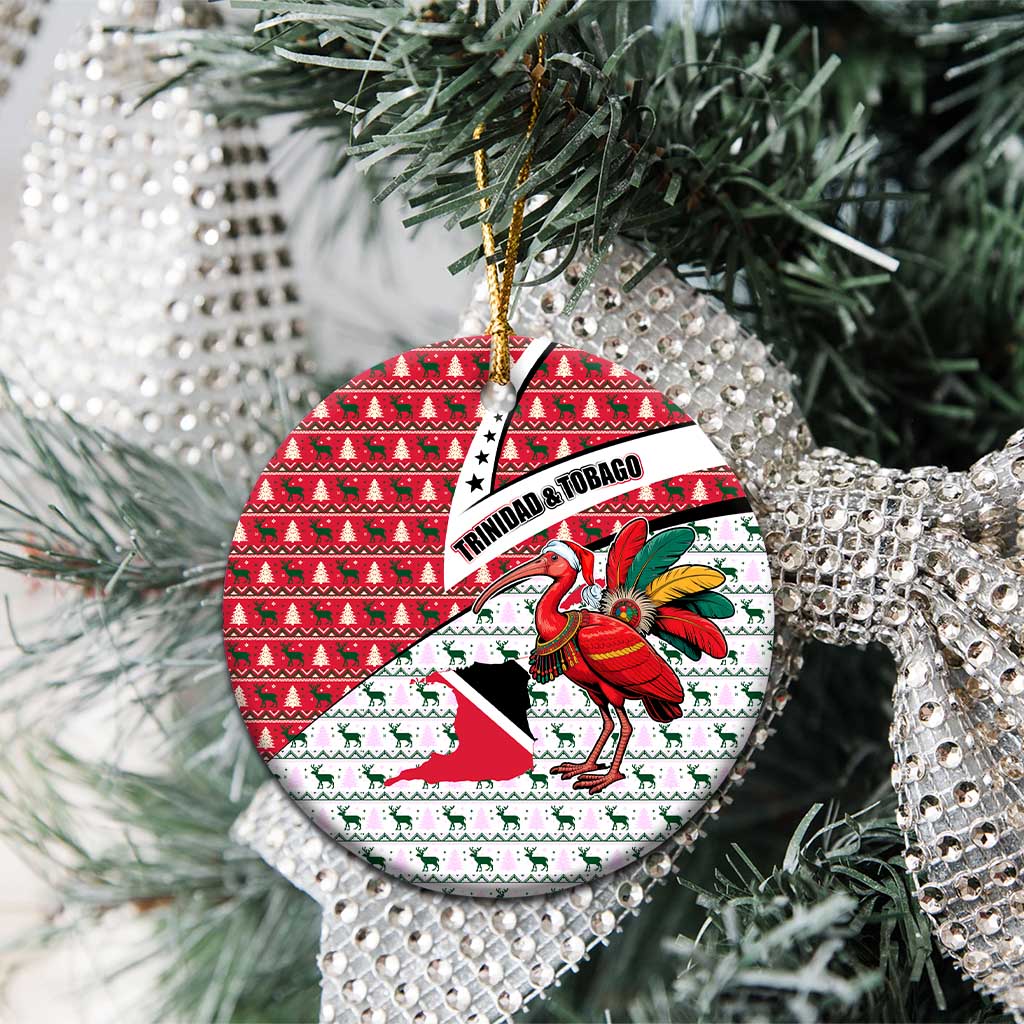 Trinidad and Tobago Christmas Ceramic Ornament Christmas Bird Santa and Reindeer Design - Wonder Print Shop