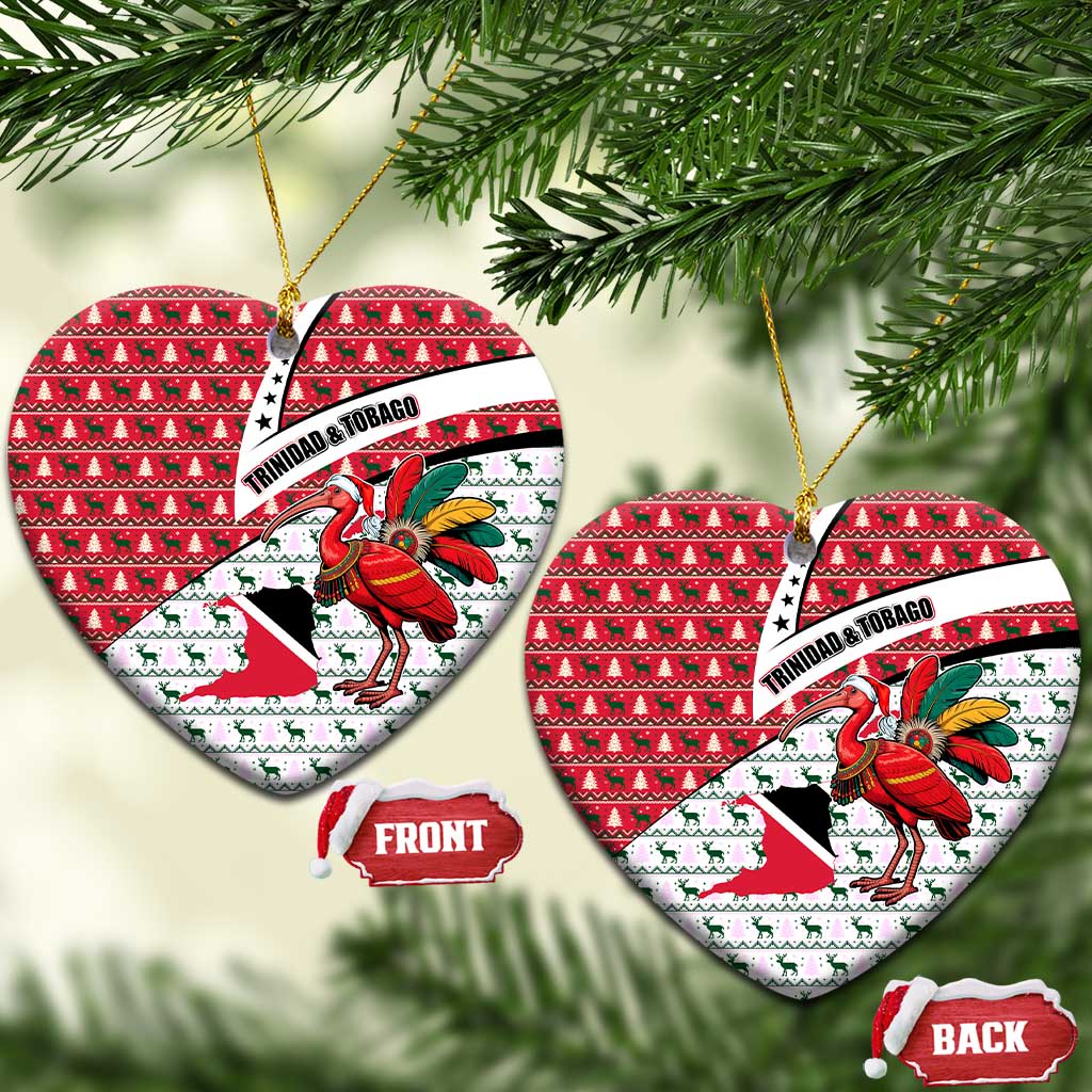 Trinidad and Tobago Christmas Ceramic Ornament Christmas Bird Santa and Reindeer Design - Wonder Print Shop