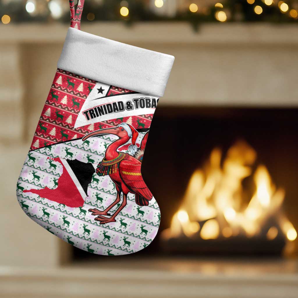 Trinidad and Tobago Christmas Stocking Christmas Bird Santa and Reindeer Design - Wonder Print Shop