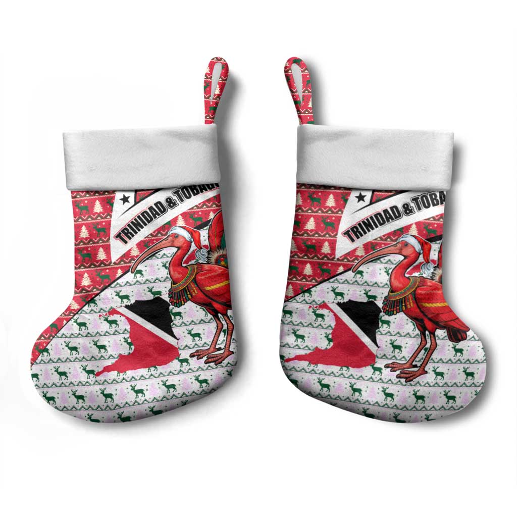 Trinidad and Tobago Christmas Stocking Christmas Bird Santa and Reindeer Design - Wonder Print Shop