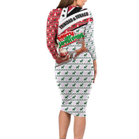 Trinidad and Tobago Christmas Family Matching Long Sleeve Bodycon Dress and Hawaiian Shirt Christmas Bird Santa and Reindeer Design - Wonder Print Shop