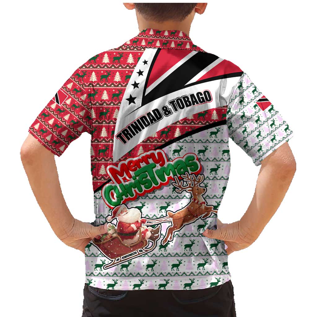Trinidad and Tobago Christmas Family Matching Mermaid Dress and Hawaiian Shirt Christmas Bird Santa and Reindeer Design - Wonder Print Shop