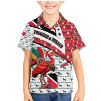 Trinidad and Tobago Christmas Family Matching Mermaid Dress and Hawaiian Shirt Christmas Bird Santa and Reindeer Design - Wonder Print Shop