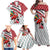 Trinidad and Tobago Christmas Family Matching Off Shoulder Maxi Dress and Hawaiian Shirt Christmas Bird Santa and Reindeer Design - Wonder Print Shop