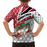 Trinidad and Tobago Christmas Family Matching Puletasi and Hawaiian Shirt Christmas Bird Santa and Reindeer Design - Wonder Print Shop