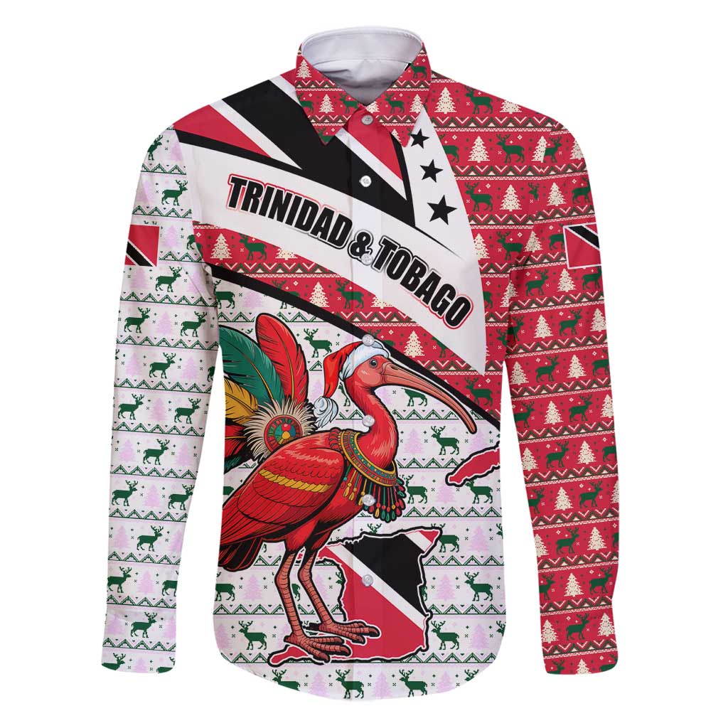 Trinidad and Tobago Christmas Family Matching Puletasi and Hawaiian Shirt Christmas Bird Santa and Reindeer Design - Wonder Print Shop
