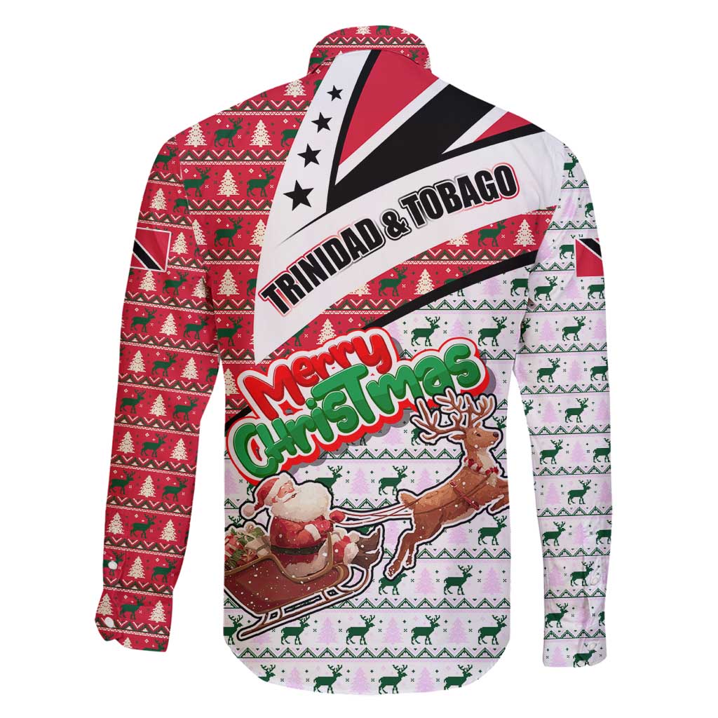 Trinidad and Tobago Christmas Family Matching Puletasi and Hawaiian Shirt Christmas Bird Santa and Reindeer Design - Wonder Print Shop