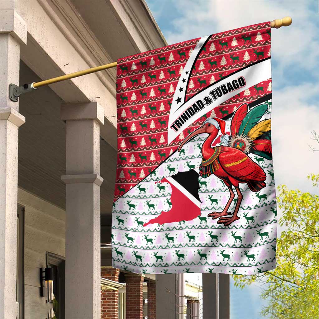 Trinidad and Tobago Christmas Garden Flag Christmas Bird Santa and Reindeer Design - Wonder Print Shop