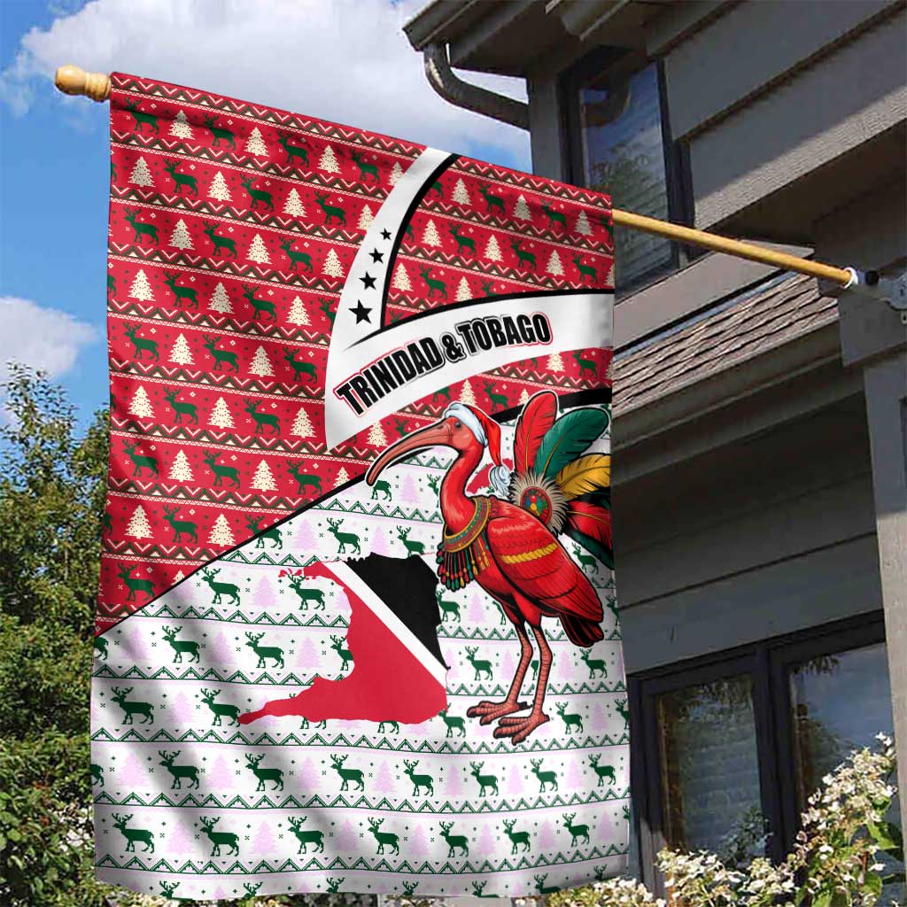 Trinidad and Tobago Christmas Garden Flag Christmas Bird Santa and Reindeer Design - Wonder Print Shop