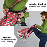 Trinidad and Tobago Christmas Grocery Bag Christmas Bird Santa and Reindeer Design - Wonder Print Shop