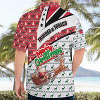 Trinidad and Tobago Christmas Hawaiian Shirt Christmas Bird Santa and Reindeer Design - Wonder Print Shop