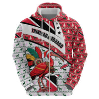 Trinidad and Tobago Christmas Hoodie Christmas Bird Santa and Reindeer Design - Wonder Print Shop