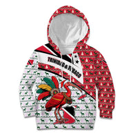 Trinidad and Tobago Christmas Kid Hoodie Christmas Bird Santa and Reindeer Design - Wonder Print Shop