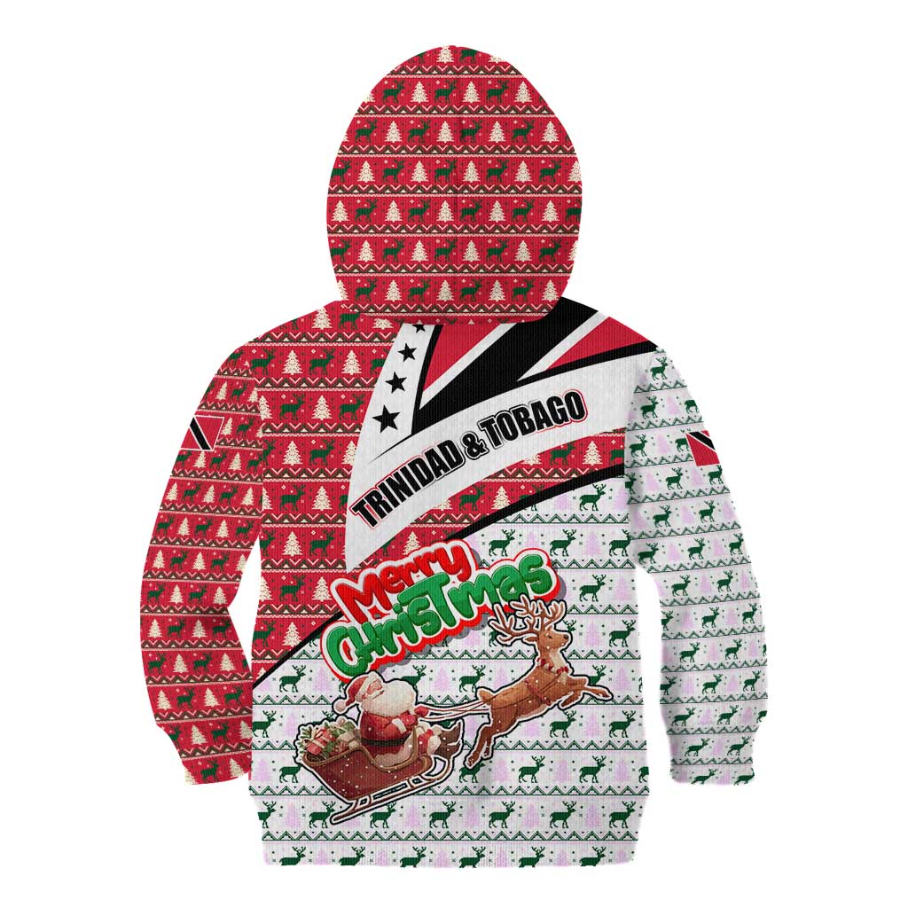 Trinidad and Tobago Christmas Kid Hoodie Christmas Bird Santa and Reindeer Design - Wonder Print Shop