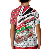Trinidad and Tobago Christmas Kid Polo Shirt Christmas Bird Santa and Reindeer Design - Wonder Print Shop