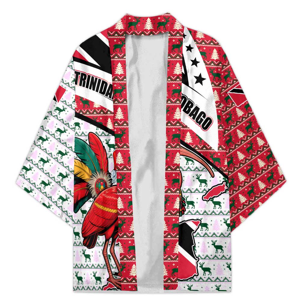 Trinidad and Tobago Christmas Kimono Christmas Bird Santa and Reindeer Design - Wonder Print Shop