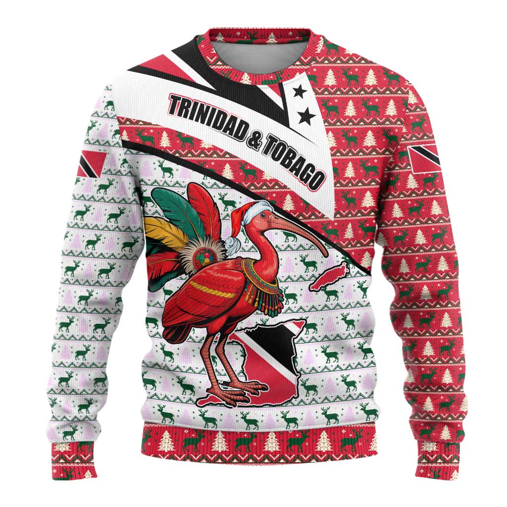 Trinidad and Tobago Christmas Ugly Christmas Sweater Christmas Bird Santa and Reindeer Design - Wonder Print Shop