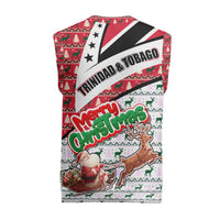 Trinidad and Tobago Christmas Knitted V-Neck Vest Christmas Bird Santa and Reindeer Design - Wonder Print Shop