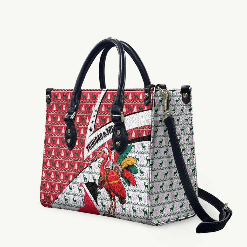 Trinidad and Tobago Christmas Leather Bag Christmas Bird Santa and Reindeer Design - Wonder Print Shop