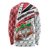 Trinidad and Tobago Christmas Long Sleeve Shirt Christmas Bird Santa and Reindeer Design - Wonder Print Shop