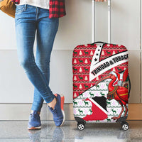 Trinidad and Tobago Christmas Luggage Cover Christmas Bird Santa and Reindeer Design - Wonder Print Shop