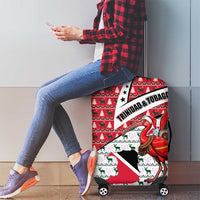 Trinidad and Tobago Christmas Luggage Cover Christmas Bird Santa and Reindeer Design - Wonder Print Shop