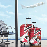 Trinidad and Tobago Christmas Luggage Cover Christmas Bird Santa and Reindeer Design - Wonder Print Shop