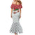 Trinidad and Tobago Christmas Mermaid Dress Christmas Bird Santa and Reindeer Design - Wonder Print Shop