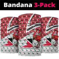 Trinidad and Tobago Christmas Neck Gaiter Christmas Bird Santa and Reindeer Design - Wonder Print Shop