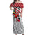 Trinidad and Tobago Christmas Off Shoulder Maxi Dress Christmas Bird Santa and Reindeer Design - Wonder Print Shop