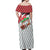 Trinidad and Tobago Christmas Off Shoulder Maxi Dress Christmas Bird Santa and Reindeer Design - Wonder Print Shop