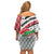 Trinidad and Tobago Christmas Off Shoulder Short Dress Christmas Bird Santa and Reindeer Design - Wonder Print Shop