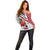 Trinidad and Tobago Christmas Off Shoulder Sweater Christmas Bird Santa and Reindeer Design - Wonder Print Shop