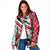 Trinidad and Tobago Christmas Padded Jacket Christmas Bird Santa and Reindeer Design - Wonder Print Shop