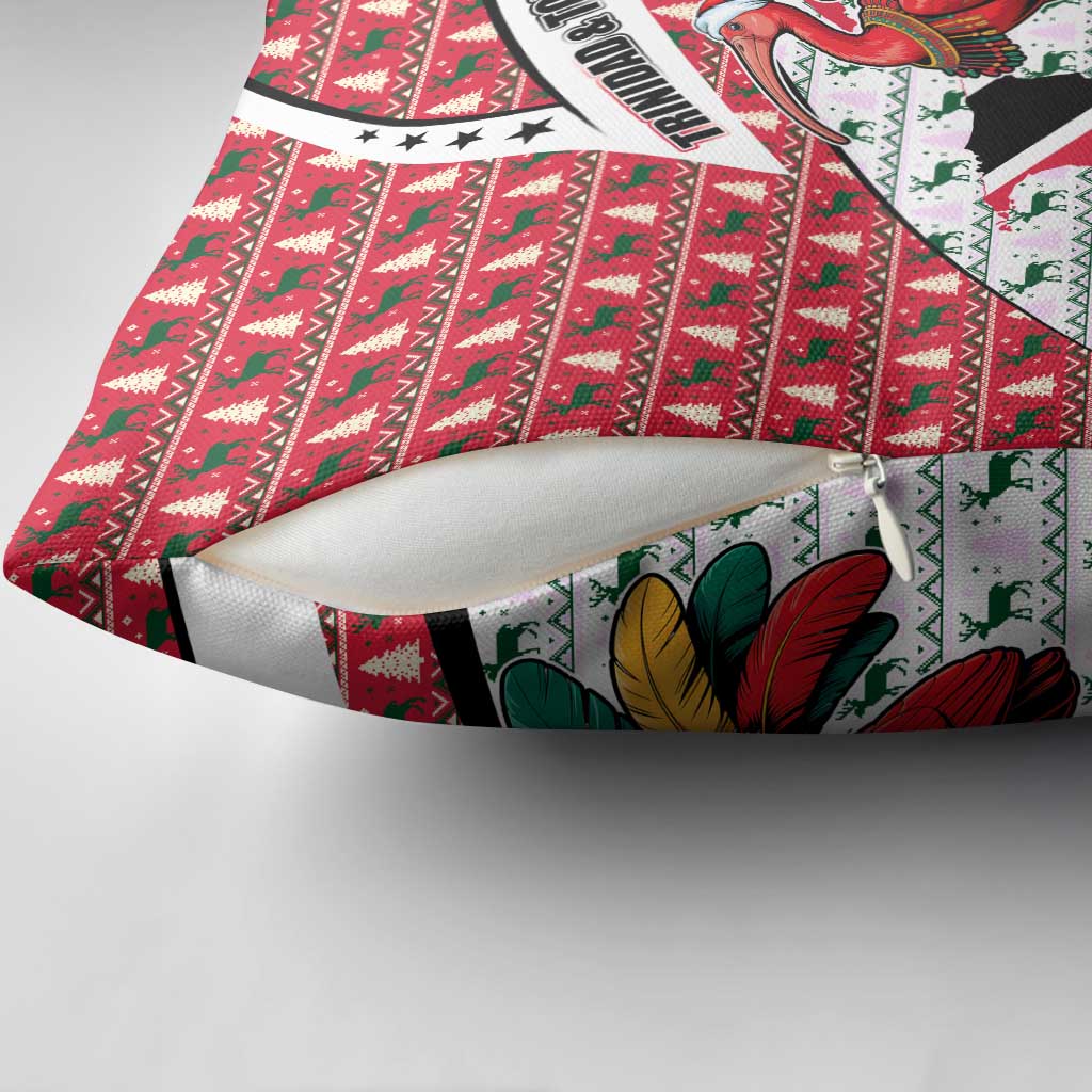 Trinidad and Tobago Christmas Pillow Cover Christmas Bird Santa and Reindeer Design - Wonder Print Shop