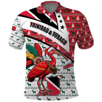 Trinidad and Tobago Christmas Polo Shirt Christmas Bird Santa and Reindeer Design - Wonder Print Shop