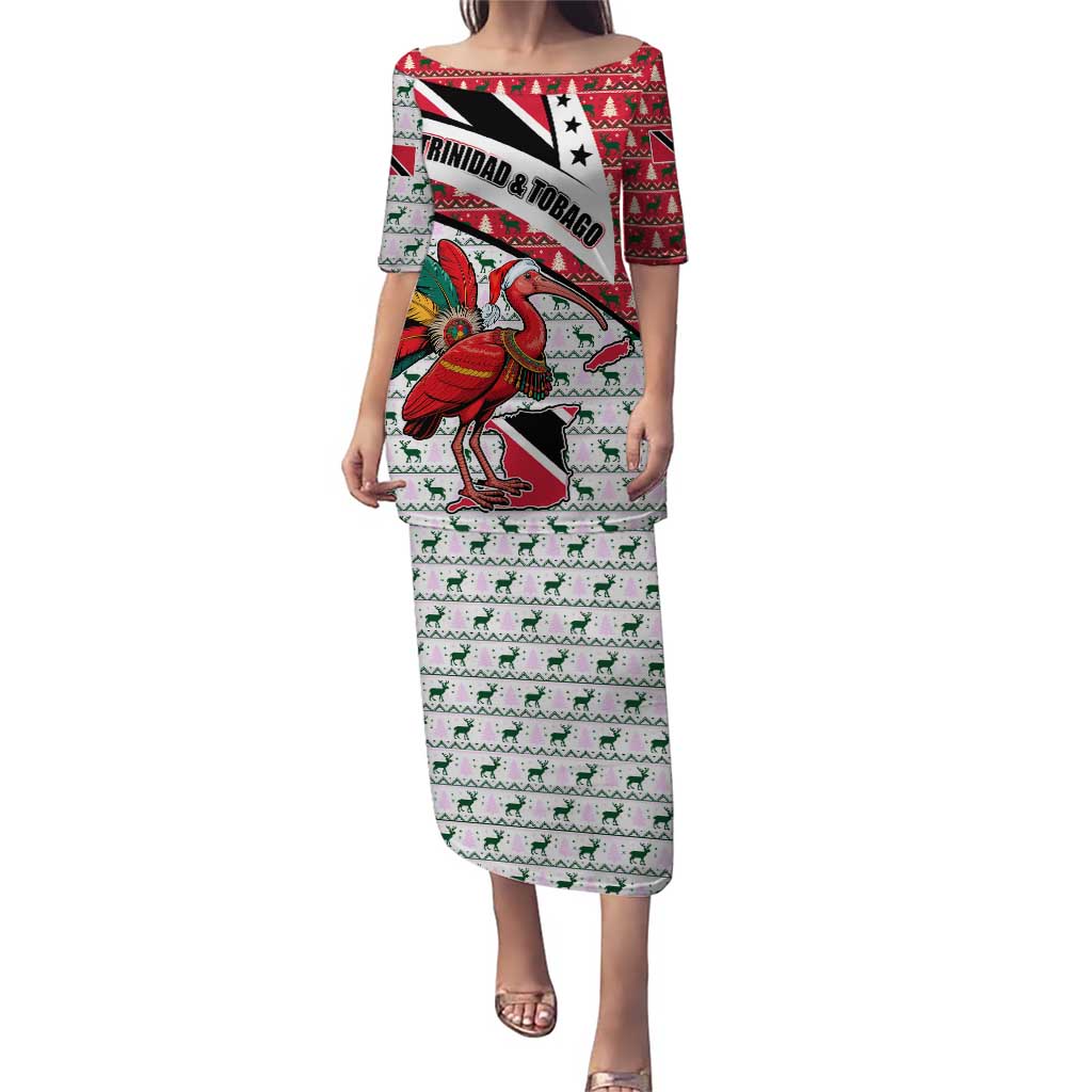 Trinidad and Tobago Christmas Puletasi Christmas Bird Santa and Reindeer Design - Wonder Print Shop