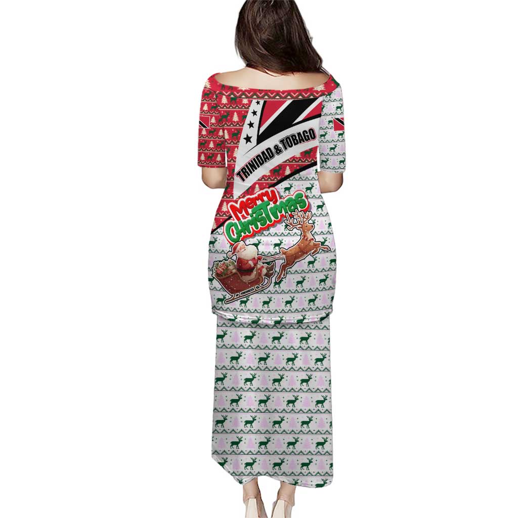Trinidad and Tobago Christmas Puletasi Christmas Bird Santa and Reindeer Design - Wonder Print Shop