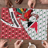 Trinidad and Tobago Christmas Puzzle Christmas Bird Santa and Reindeer Design - Wonder Print Shop