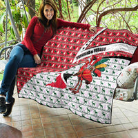 Trinidad and Tobago Christmas Quilt Christmas Bird Santa and Reindeer Design - Wonder Print Shop