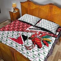 Trinidad and Tobago Christmas Quilt Bed Set Christmas Bird Santa and Reindeer Design - Wonder Print Shop