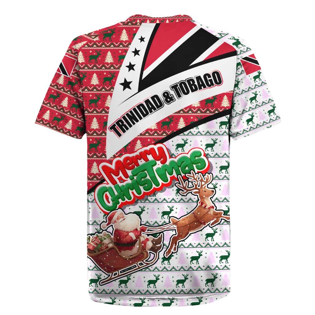 Trinidad and Tobago Christmas Rugby Jersey Christmas Bird Santa and Reindeer Design - Wonder Print Shop