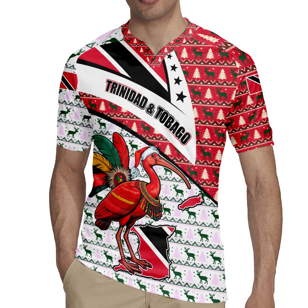 Trinidad and Tobago Christmas Rugby Jersey Christmas Bird Santa and Reindeer Design - Wonder Print Shop
